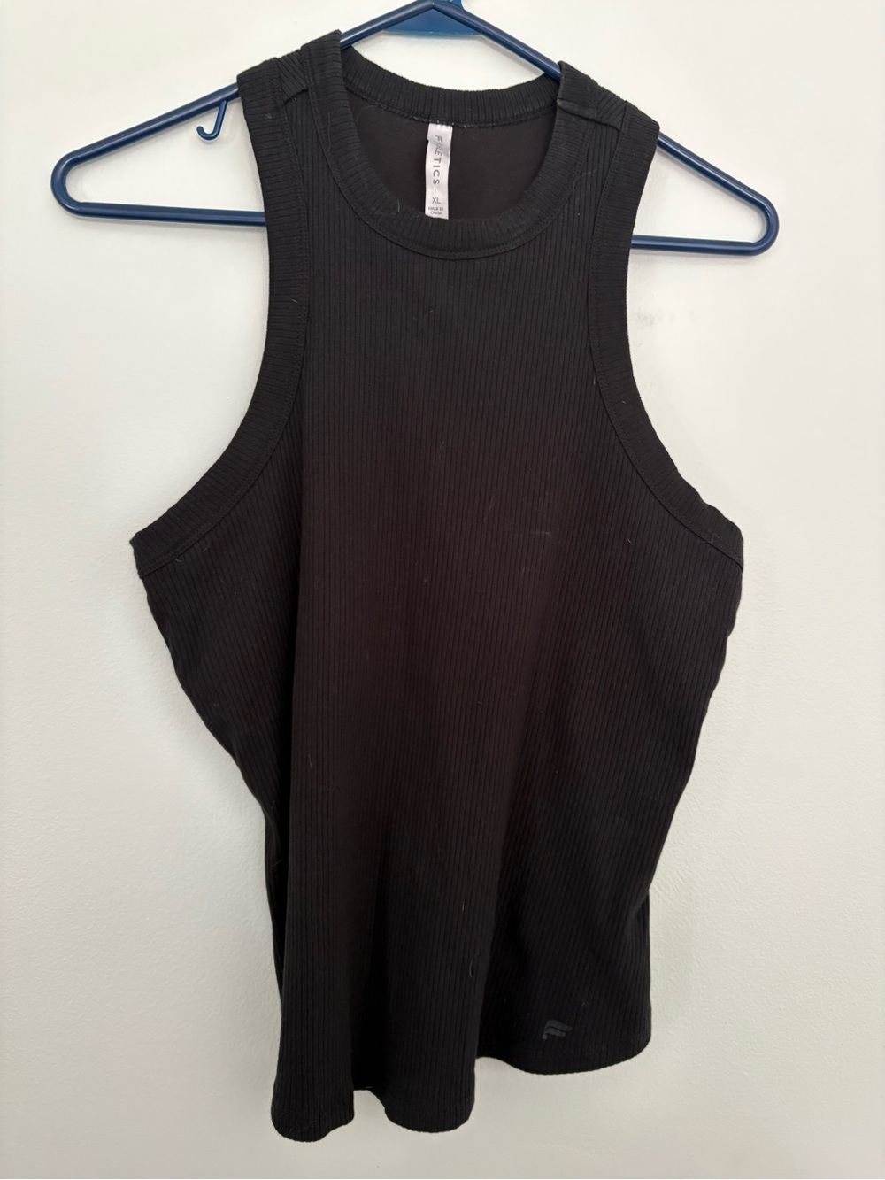 Fabletics Black Ribbed Racerback Tank